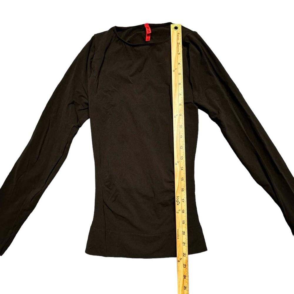 Spanx On Top And In Control Sophisticated Long Sleeve Crew Neck Top 1X Brown - Picture 6 of 16